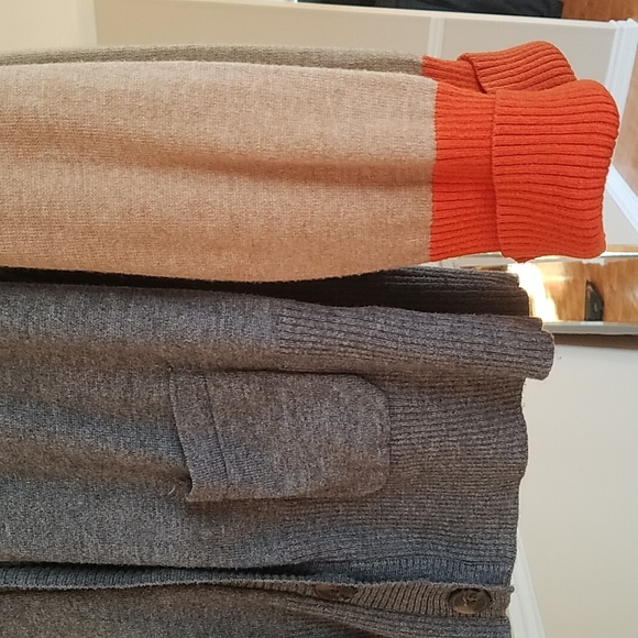 Cashmere cotton blend knit colorblock cardigan sweater - Picture 8 of 8